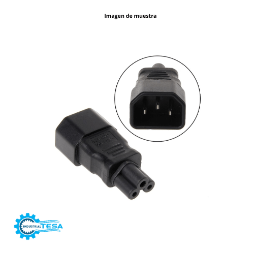 Adaptador de enchufe de alimentación recto C14 de 3 pines macho a C5 de 3 pines hembra