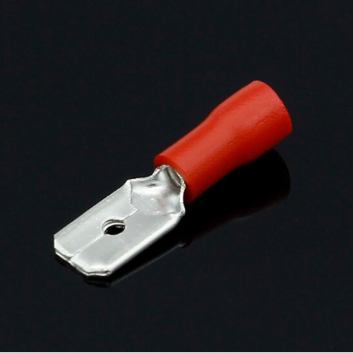 Terminal Electrica Macho/Hembra con Plastico Aislante Rojo