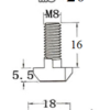 Tornillo Cabeza T, M8 x 20 mm, para montajes en perfiles de aluminio 45mm