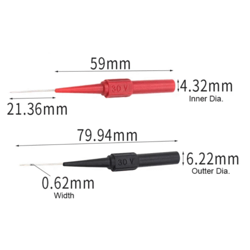 Puntas de Prueba, Herramienta de Multimetro, 30V, 4 Piezas_2 Puntas de Prueba, Herramienta de Multímetro, 30V, 4 Piezas